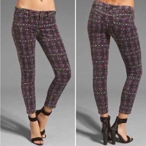 Free People kaleidoscope velvet skinny pants 28